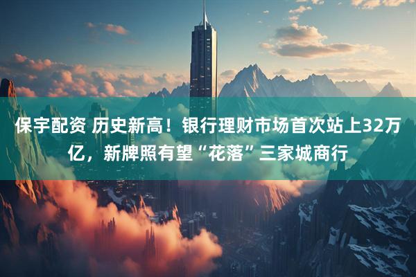 保宇配资 历史新高!银行理财市场首次站上32万亿,新牌照有望“花落”三家城商行